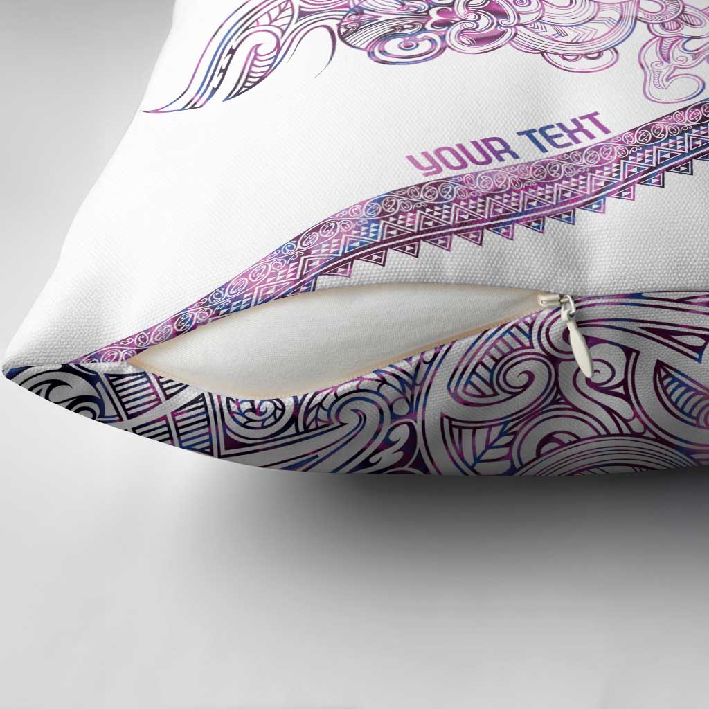 Mawhero Paua shell Kowhaiwhai Taniko Personalised Pillow Cover Taniwha Maori Tribal Style