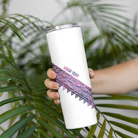 Mawhero Paua shell Kowhaiwhai Taniko Personalised Skinny Tumbler Taniwha Maori Tribal Style LT9 - Polynesian Pride