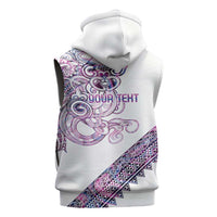 Mawhero Paua shell Kowhaiwhai Taniko Personalised Sleeveless Hoodie Taniwha Maori Tribal Style LT9 - Polynesian Pride