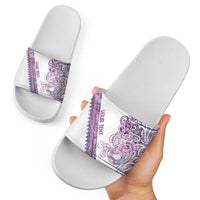 Mawhero Paua shell Kowhaiwhai Taniko Personalised Slide Sandals Taniwha Maori Tribal Style