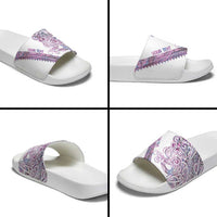 Mawhero Paua shell Kowhaiwhai Taniko Personalised Slide Sandals Taniwha Maori Tribal Style