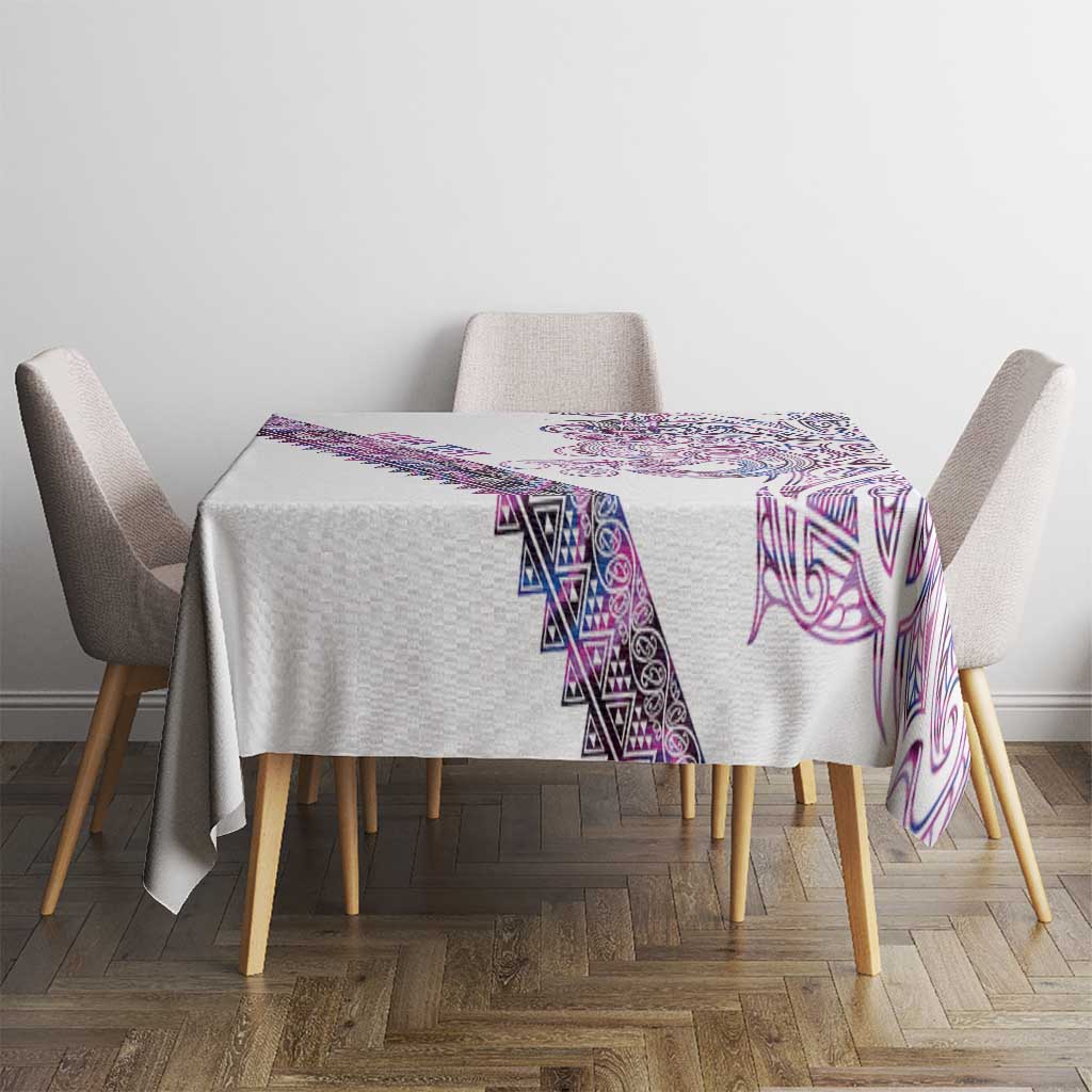 Mawhero Paua shell Kowhaiwhai Taniko Personalised Tablecloth Taniwha Maori Tribal Style