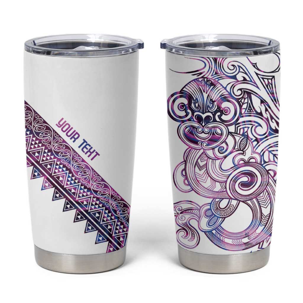 Mawhero Paua shell Kowhaiwhai Taniko Personalised Tumbler Cup Taniwha Maori Tribal Style