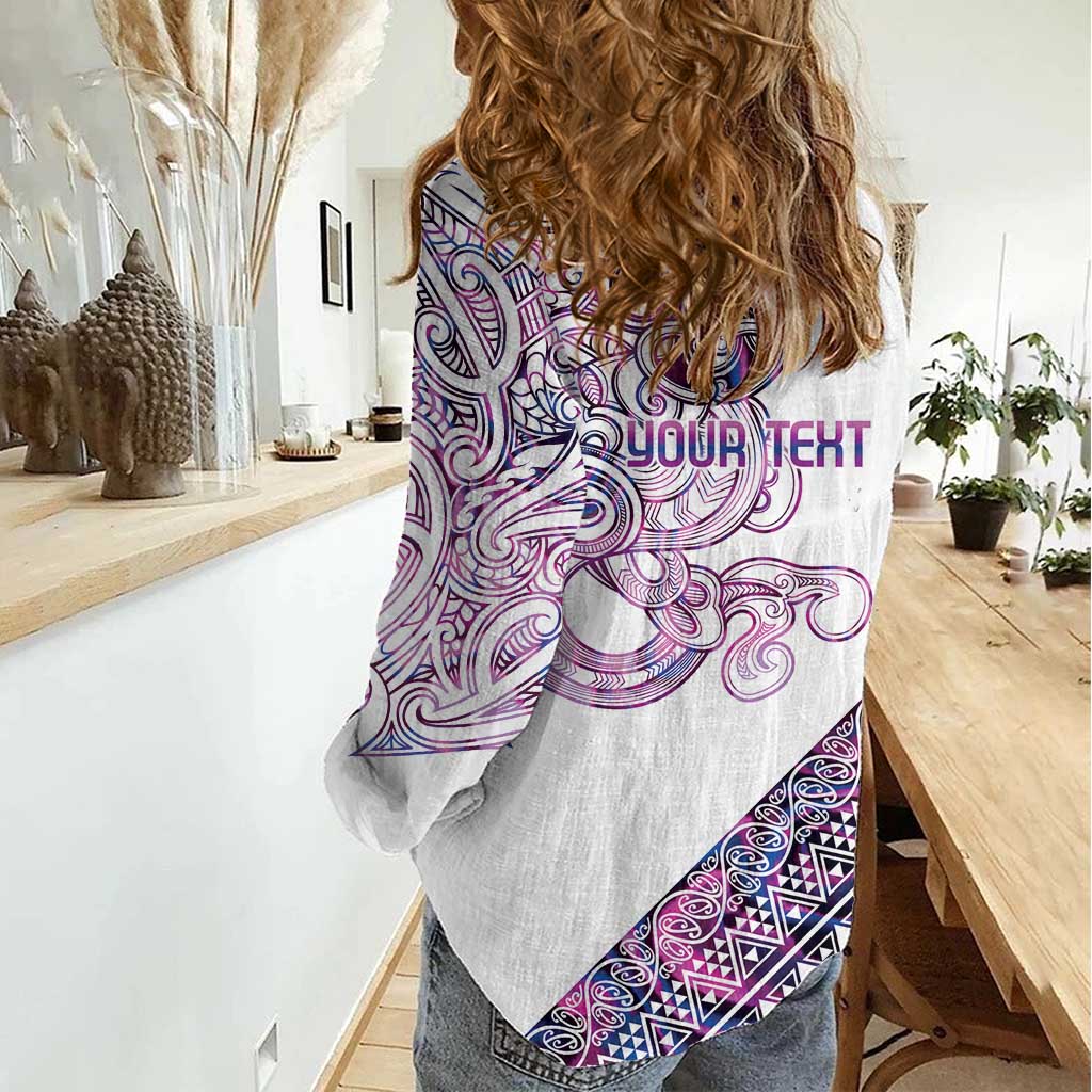 Mawhero Paua shell Kowhaiwhai Taniko Personalised Women Casual Shirt Taniwha Maori Tribal Style LT9 - Polynesian Pride