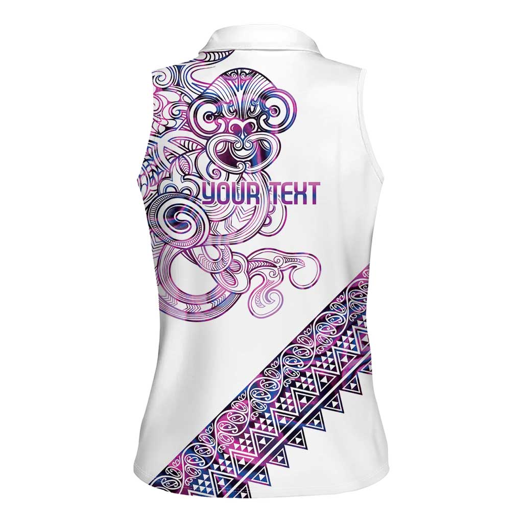 Mawhero Paua shell Kowhaiwhai Taniko Personalised Women Sleeveless Polo Shirt Taniwha Maori Tribal Style LT9 - Polynesian Pride