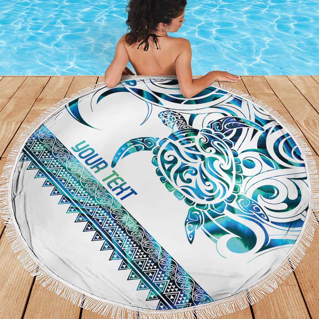 Kahui Whetu Paua shell Kowhaiwhai Taniko Personalised Beach Blanket Turtle Tattoo Maori Tribal Style