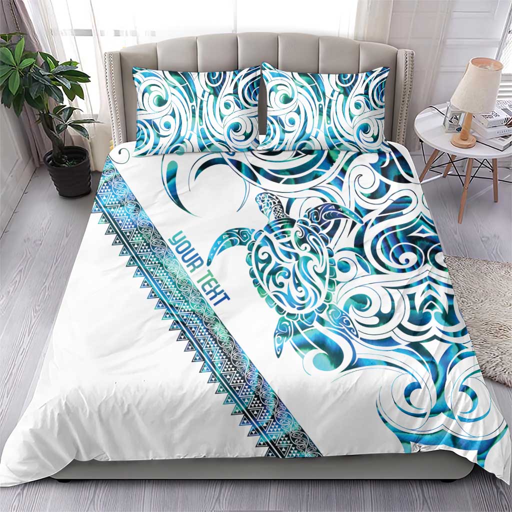 Kahui Whetu Paua shell Kowhaiwhai Taniko Personalised Bedding Set Turtle Tattoo Maori Tribal Style