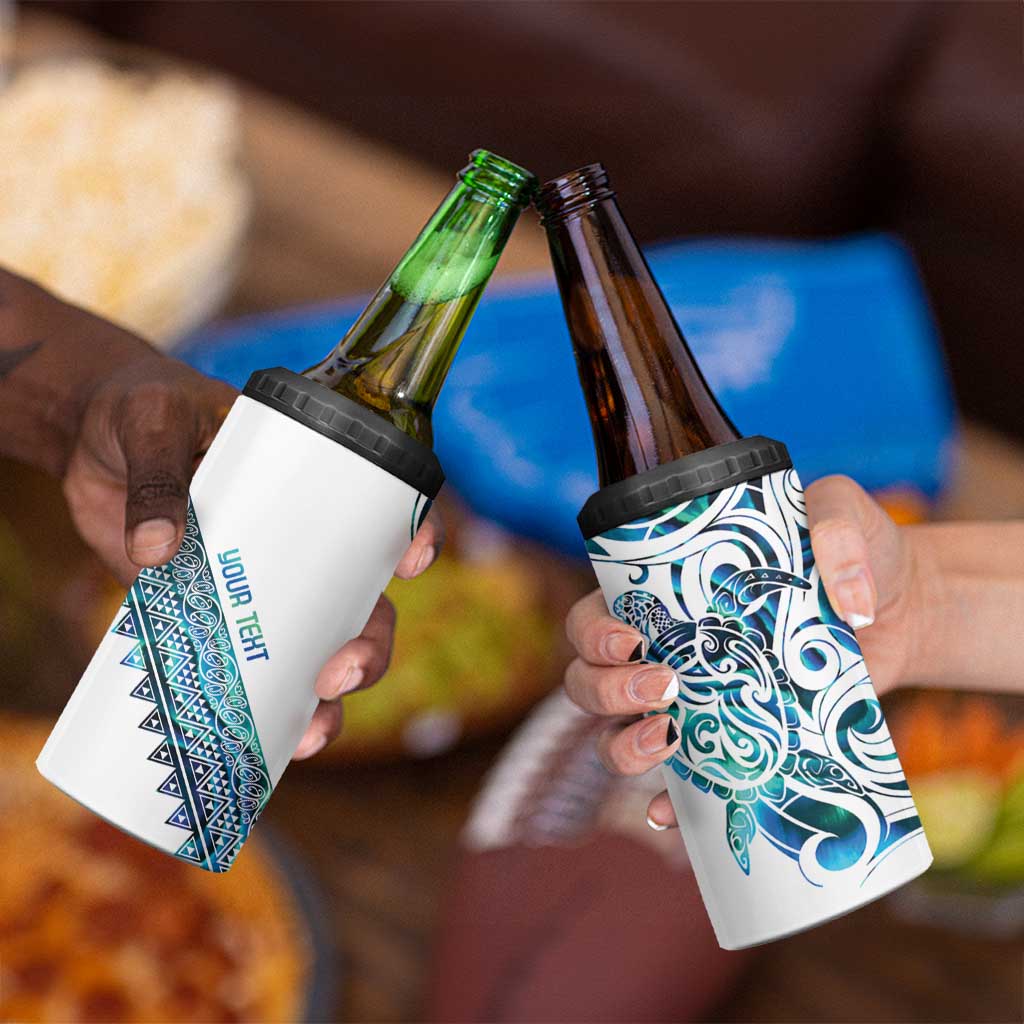 Kahui Whetu Paua shell Kowhaiwhai Taniko Personalised 4 in 1 Can Cooler Tumbler Turtle Tattoo Maori Tribal Style LT9 - Polynesian Pride