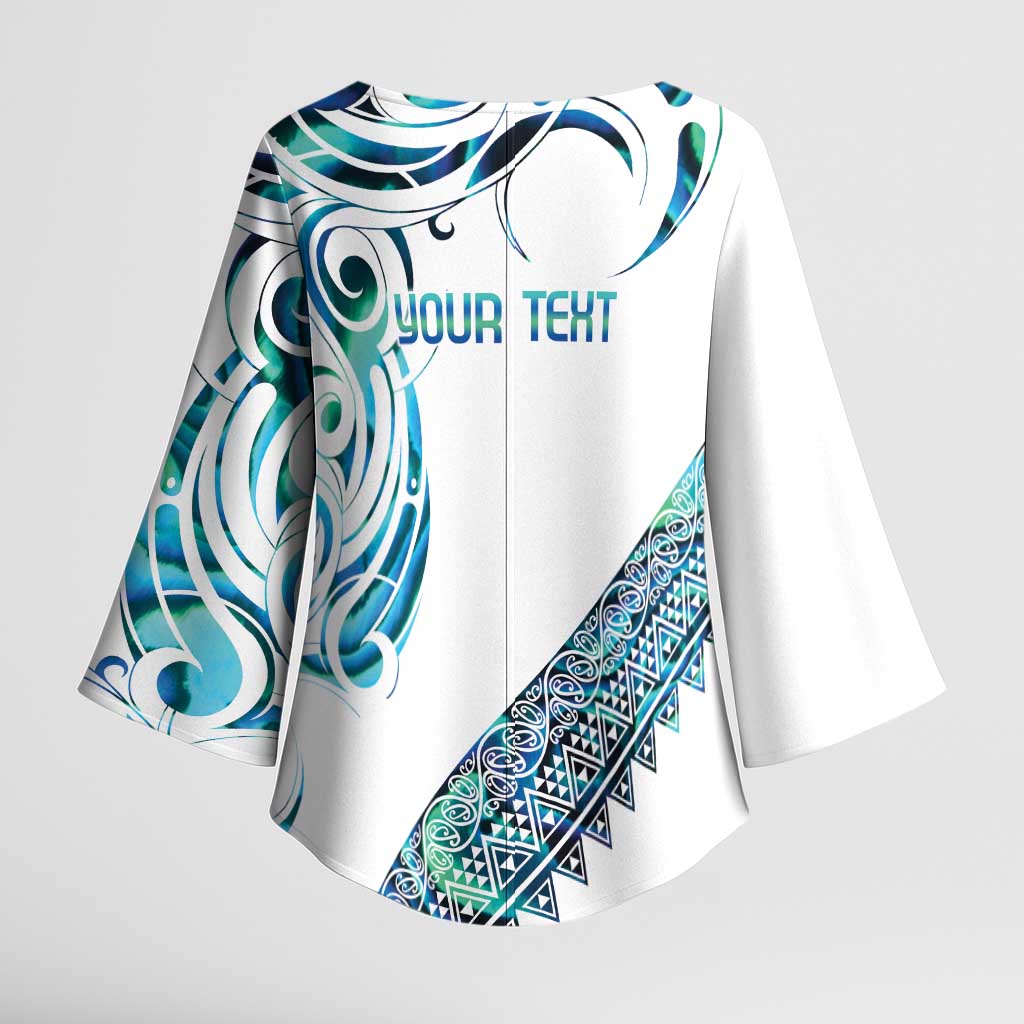 Kahui Whetu Paua shell Kowhaiwhai Taniko Personalised Kimono Sleeve Blouse Turtle Tattoo Maori Tribal Style