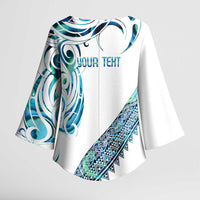 Kahui Whetu Paua shell Kowhaiwhai Taniko Personalised Kimono Sleeve Blouse Turtle Tattoo Maori Tribal Style