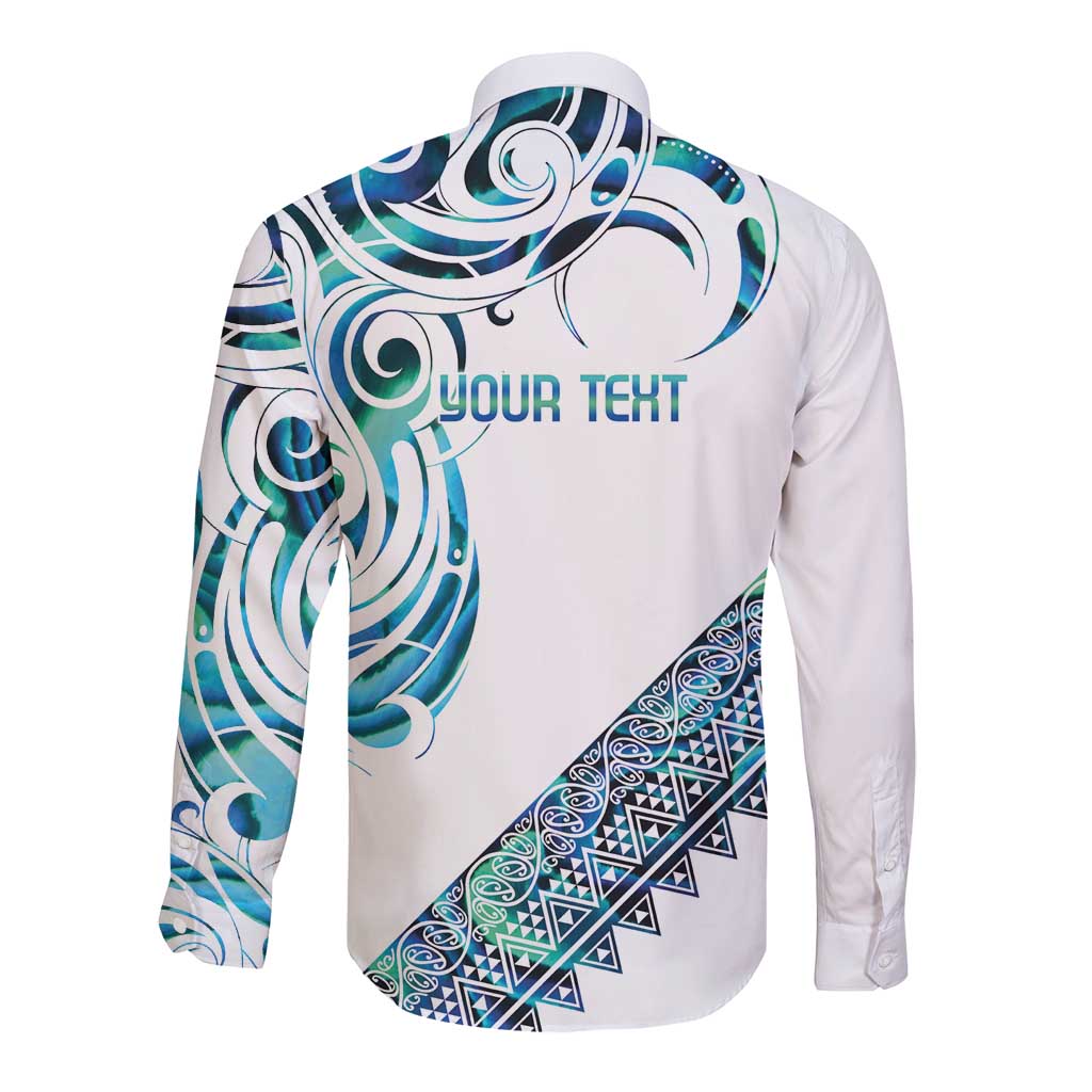 Kahui Whetu Paua shell Kowhaiwhai Taniko Personalised Long Sleeve Button Shirt Turtle Tattoo Maori Tribal Style LT9 - Polynesian Pride
