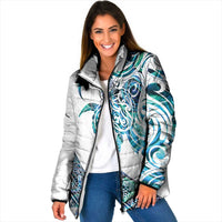 Kahui Whetu Paua shell Kowhaiwhai Taniko Personalised Padded Jacket Turtle Tattoo Maori Tribal Style
