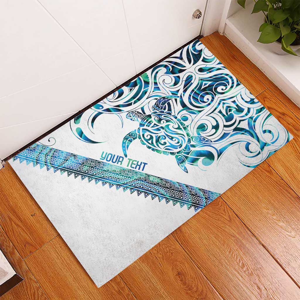 Kahui Whetu Paua shell Kowhaiwhai Taniko Personalised Rubber Doormat Turtle Tattoo Maori Tribal Style