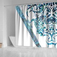 Kahui Whetu Paua shell Kowhaiwhai Taniko Personalised Shower Curtain Turtle Tattoo Maori Tribal Style