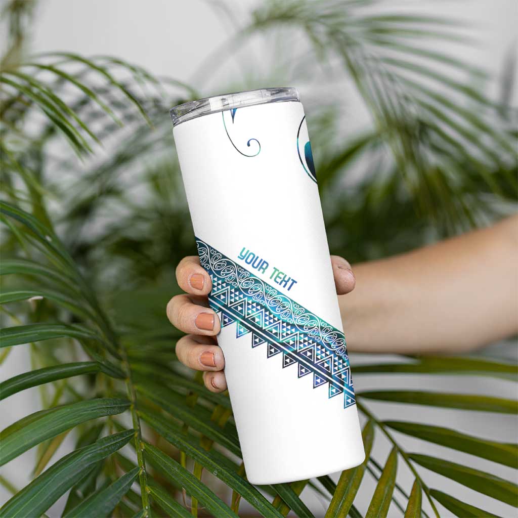 Kahui Whetu Paua shell Kowhaiwhai Taniko Personalised Skinny Tumbler Turtle Tattoo Maori Tribal Style LT9 - Polynesian Pride
