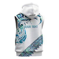 Kahui Whetu Paua shell Kowhaiwhai Taniko Personalised Sleeveless Hoodie Turtle Tattoo Maori Tribal Style