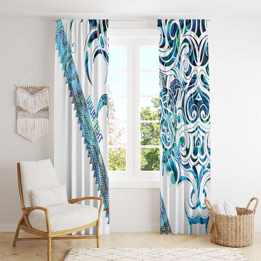 Kahui Whetu Paua shell Kowhaiwhai Taniko Personalised Window Curtain Turtle Tattoo Maori Tribal Style LT9 - Polynesian Pride