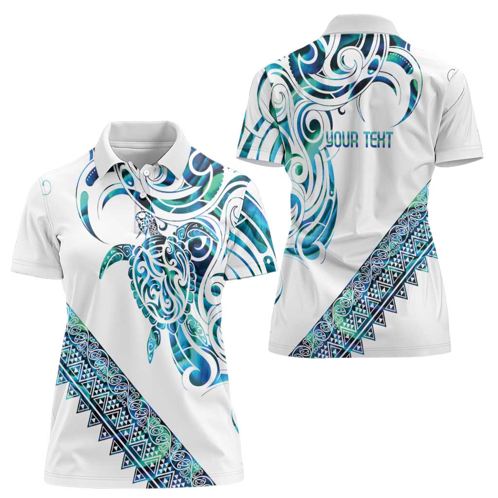 Kahui Whetu Paua shell Kowhaiwhai Taniko Personalised Women Polo Shirt Turtle Tattoo Maori Tribal Style LT9 - Polynesian Pride