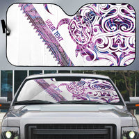 Mawhero Paua shell Kowhaiwhai Taniko Personalised Auto Sun Shade Turtle Tattoo Maori Tribal Style