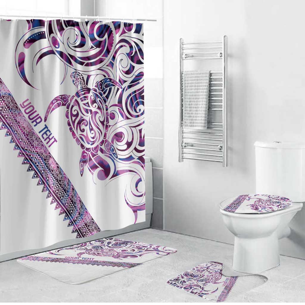 Mawhero Paua shell Kowhaiwhai Taniko Personalised Bathroom Set Turtle Tattoo Maori Tribal Style