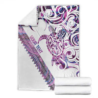 Mawhero Paua shell Kowhaiwhai Taniko Personalised Blanket Turtle Tattoo Maori Tribal Style