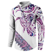 Mawhero Paua shell Kowhaiwhai Taniko Personalised Button Sweatshirt Turtle Tattoo Maori Tribal Style