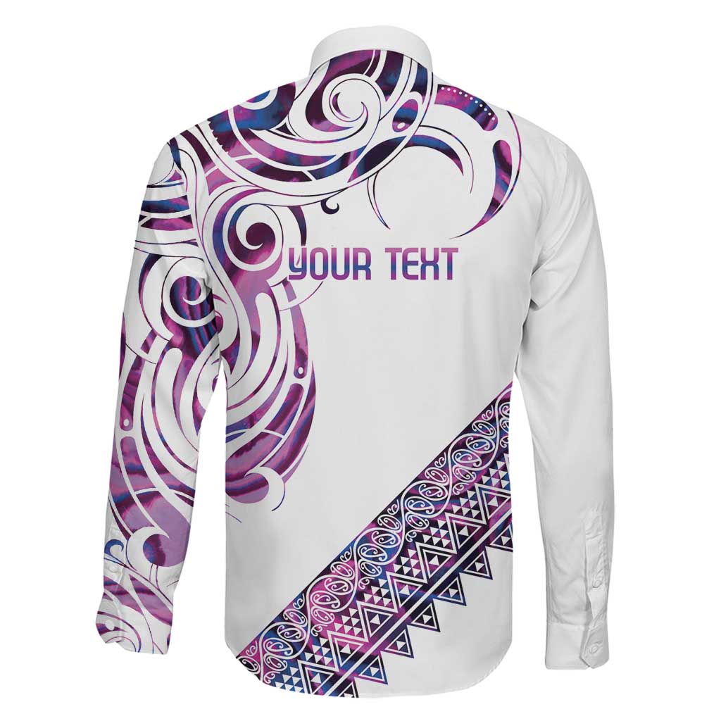 Mawhero Paua shell Kowhaiwhai Taniko Personalised Family Matching Off Shoulder Maxi Dress and Hawaiian Shirt Turtle Tattoo Maori Tribal Style LT9 - Polynesian Pride
