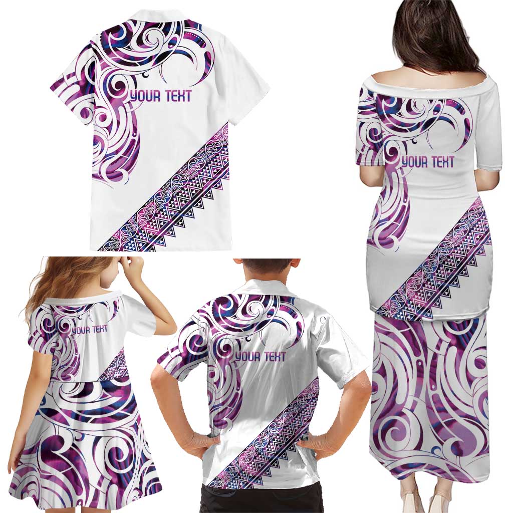 Mawhero Paua shell Kowhaiwhai Taniko Personalised Family Matching Puletasi and Hawaiian Shirt Turtle Tattoo Maori Tribal Style LT9 - Polynesian Pride
