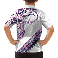 Mawhero Paua shell Kowhaiwhai Taniko Personalised Family Matching Tank Maxi Dress and Hawaiian Shirt Turtle Tattoo Maori Tribal Style LT9 - Polynesian Pride