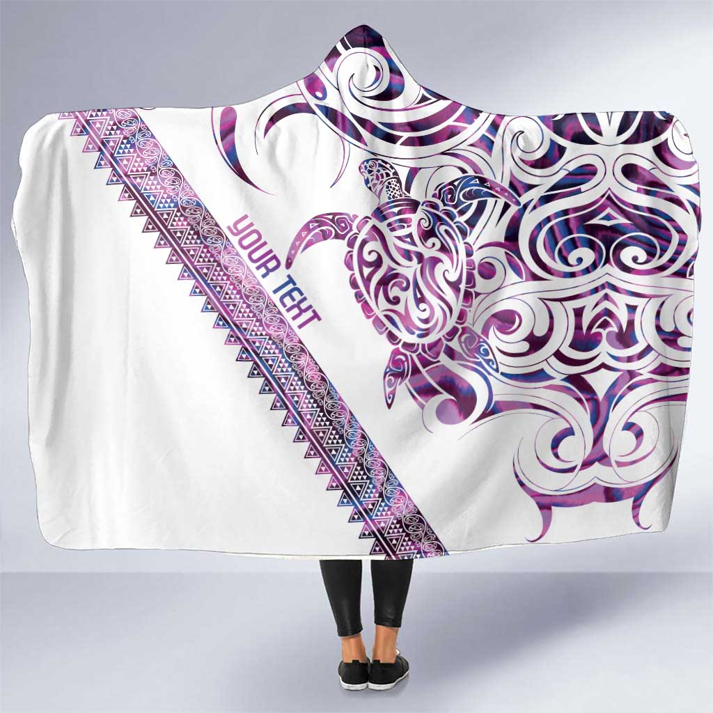 Mawhero Paua shell Kowhaiwhai Taniko Personalised Hooded Blanket Turtle Tattoo Maori Tribal Style