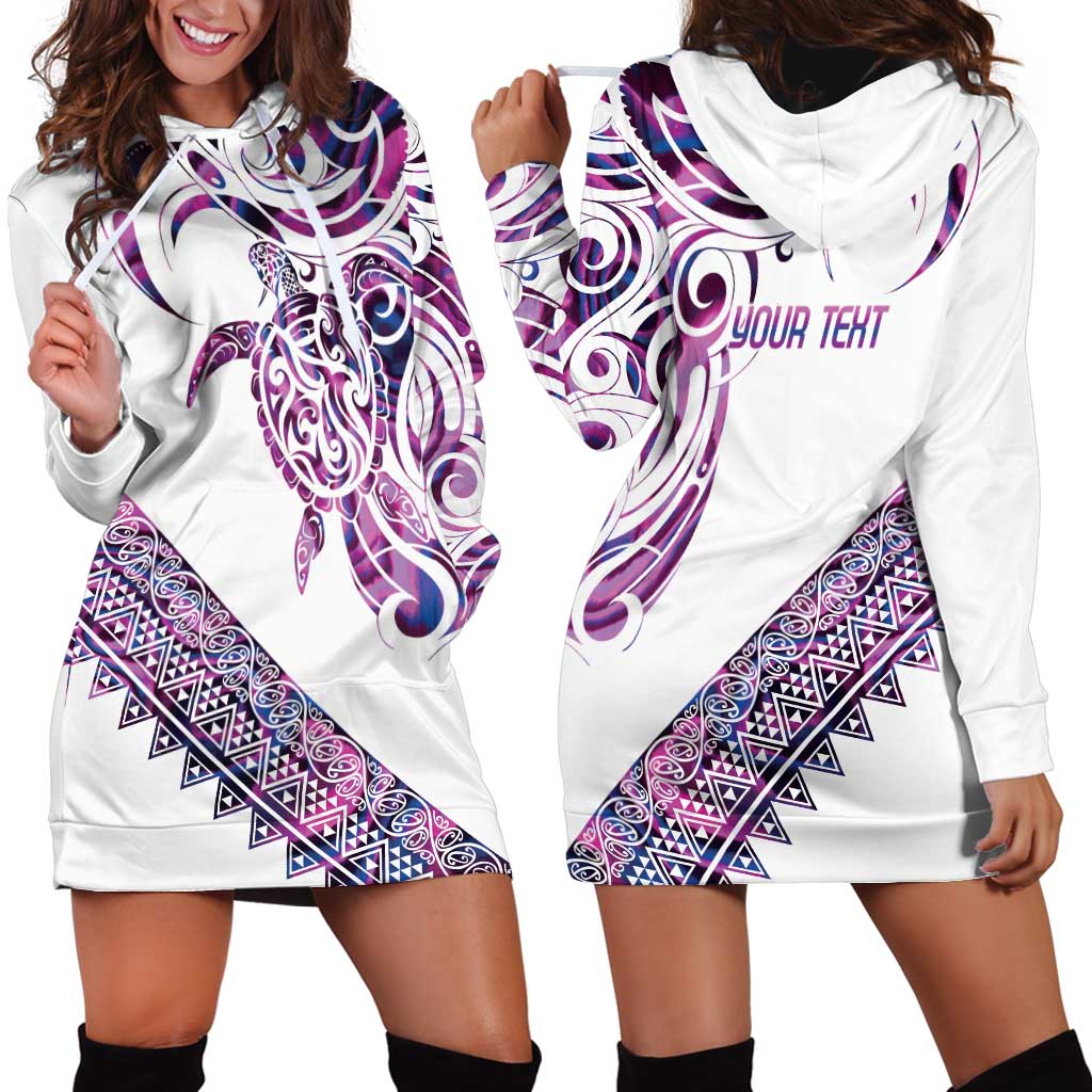 Mawhero Paua shell Kowhaiwhai Taniko Personalised Hoodie Dress Turtle Tattoo Maori Tribal Style LT9 - Polynesian Pride