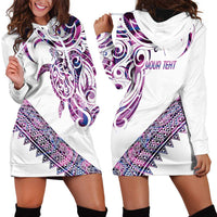 Mawhero Paua shell Kowhaiwhai Taniko Personalised Hoodie Dress Turtle Tattoo Maori Tribal Style LT9 - Polynesian Pride