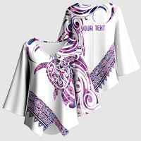 Mawhero Paua shell Kowhaiwhai Taniko Personalised Kimono Sleeve Blouse Turtle Tattoo Maori Tribal Style