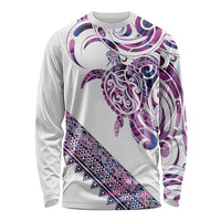 Mawhero Paua shell Kowhaiwhai Taniko Personalised Long Sleeve Shirt Turtle Tattoo Maori Tribal Style LT9 Unisex Pink - Polynesian Pride