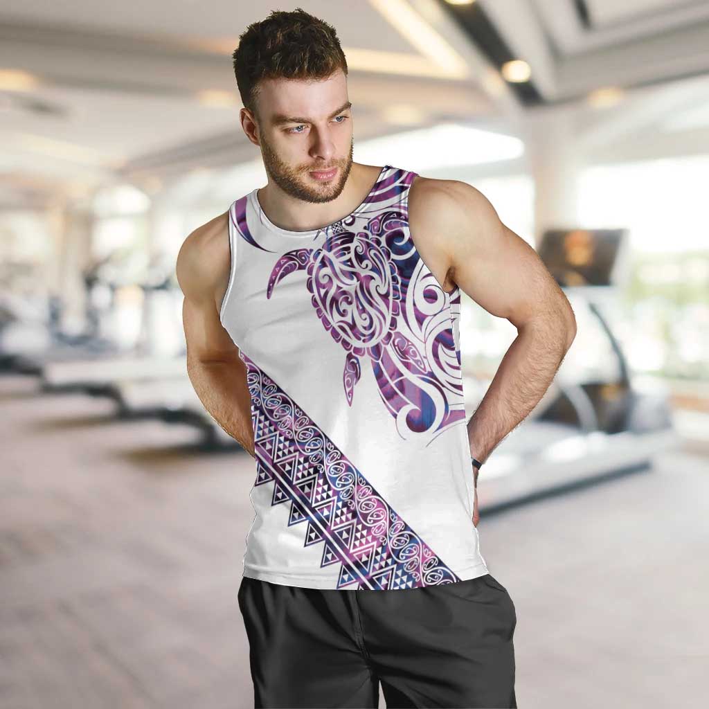 Mawhero Paua shell Kowhaiwhai Taniko Personalised Men Tank Top Turtle Tattoo Maori Tribal Style LT9 Pink - Polynesian Pride