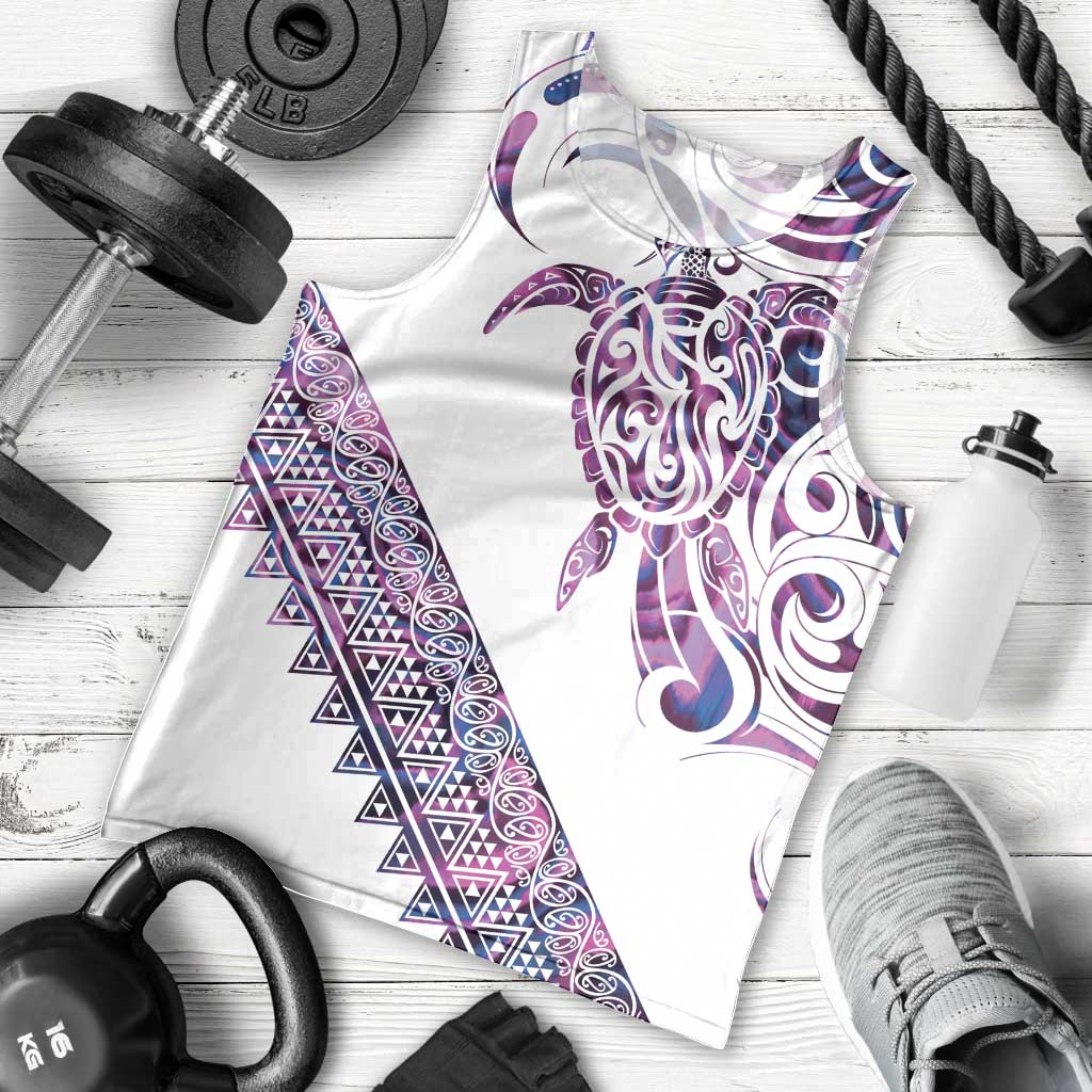 Mawhero Paua shell Kowhaiwhai Taniko Personalised Men Tank Top Turtle Tattoo Maori Tribal Style LT9 - Polynesian Pride