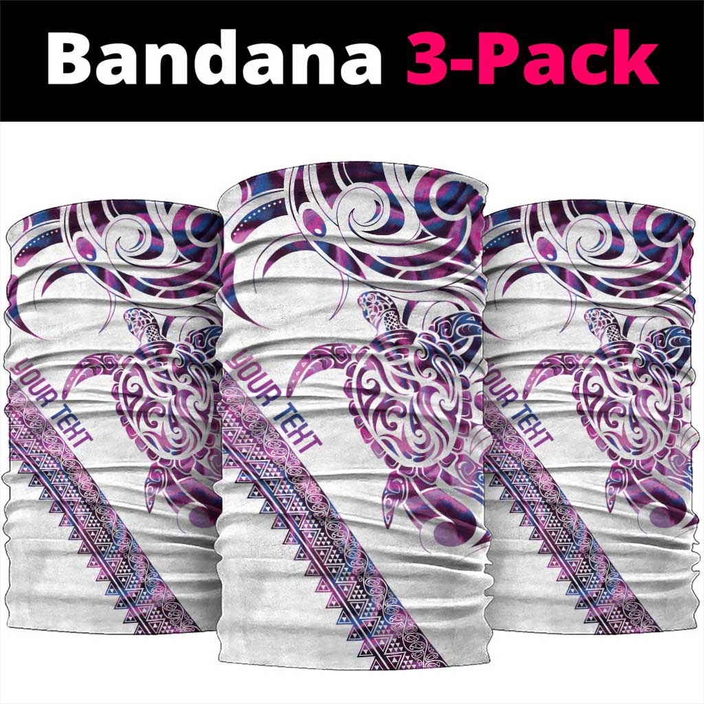 Mawhero Paua shell Kowhaiwhai Taniko Personalised Neck Gaiter Turtle Tattoo Maori Tribal Style