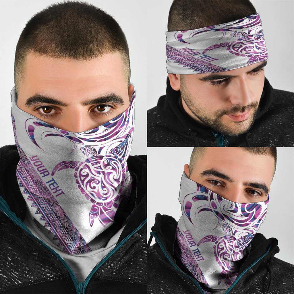 Mawhero Paua shell Kowhaiwhai Taniko Personalised Neck Gaiter Turtle Tattoo Maori Tribal Style