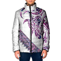 Mawhero Paua shell Kowhaiwhai Taniko Personalised Padded Jacket Turtle Tattoo Maori Tribal Style