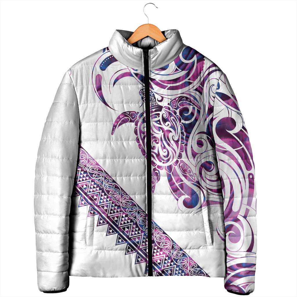 Mawhero Paua shell Kowhaiwhai Taniko Personalised Padded Jacket Turtle Tattoo Maori Tribal Style