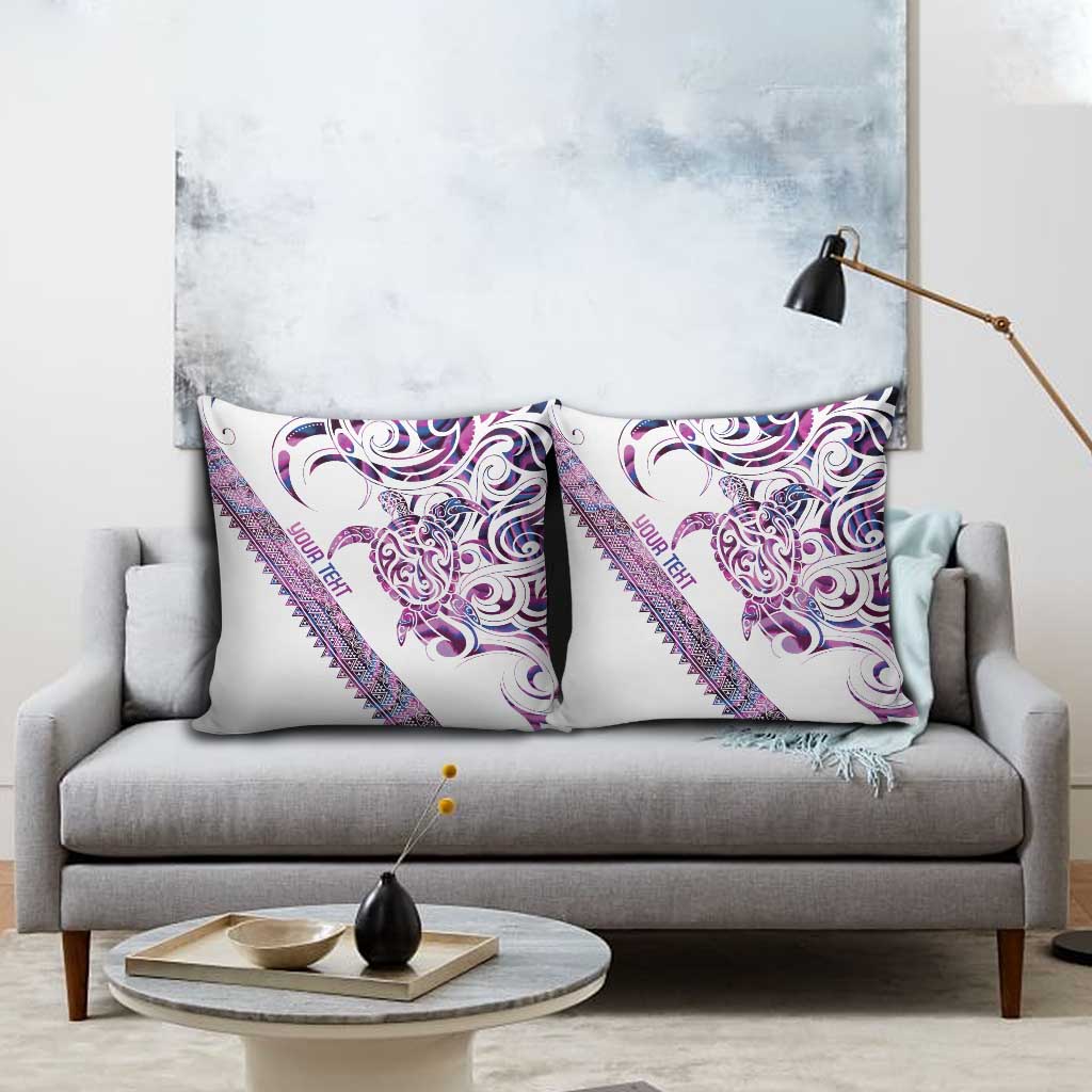Mawhero Paua shell Kowhaiwhai Taniko Personalised Pillow Cover Turtle Tattoo Maori Tribal Style