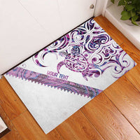 Mawhero Paua shell Kowhaiwhai Taniko Personalised Rubber Doormat Turtle Tattoo Maori Tribal Style