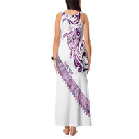 Mawhero Paua shell Kowhaiwhai Taniko Personalised Tank Maxi Dress Turtle Tattoo Maori Tribal Style
