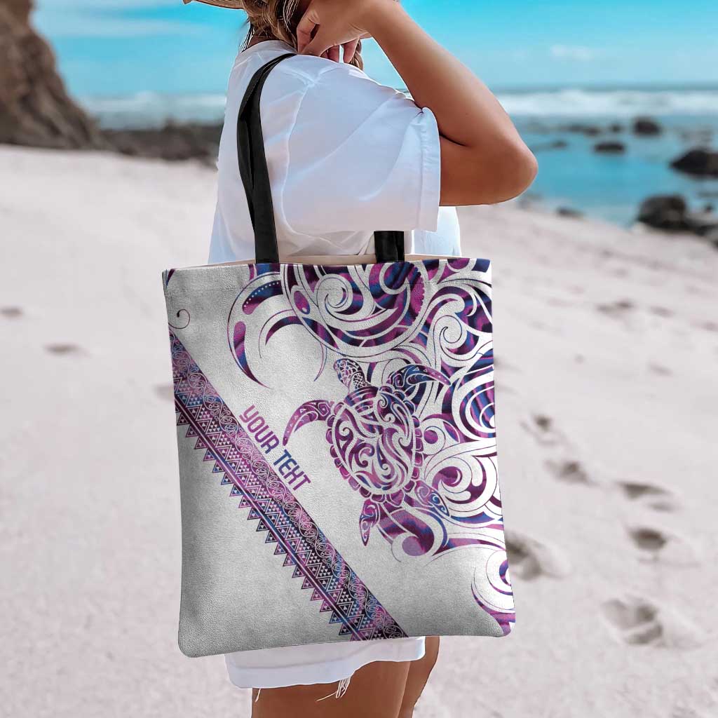 Mawhero Paua shell Kowhaiwhai Taniko Personalised Tote Bag Turtle Tattoo Maori Tribal Style