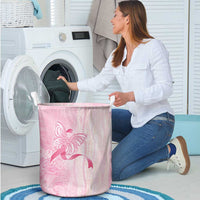 Breast Cancer Awareness Laundry Basket Maile Pikake Lokelani Crown Flower Lei Inspired