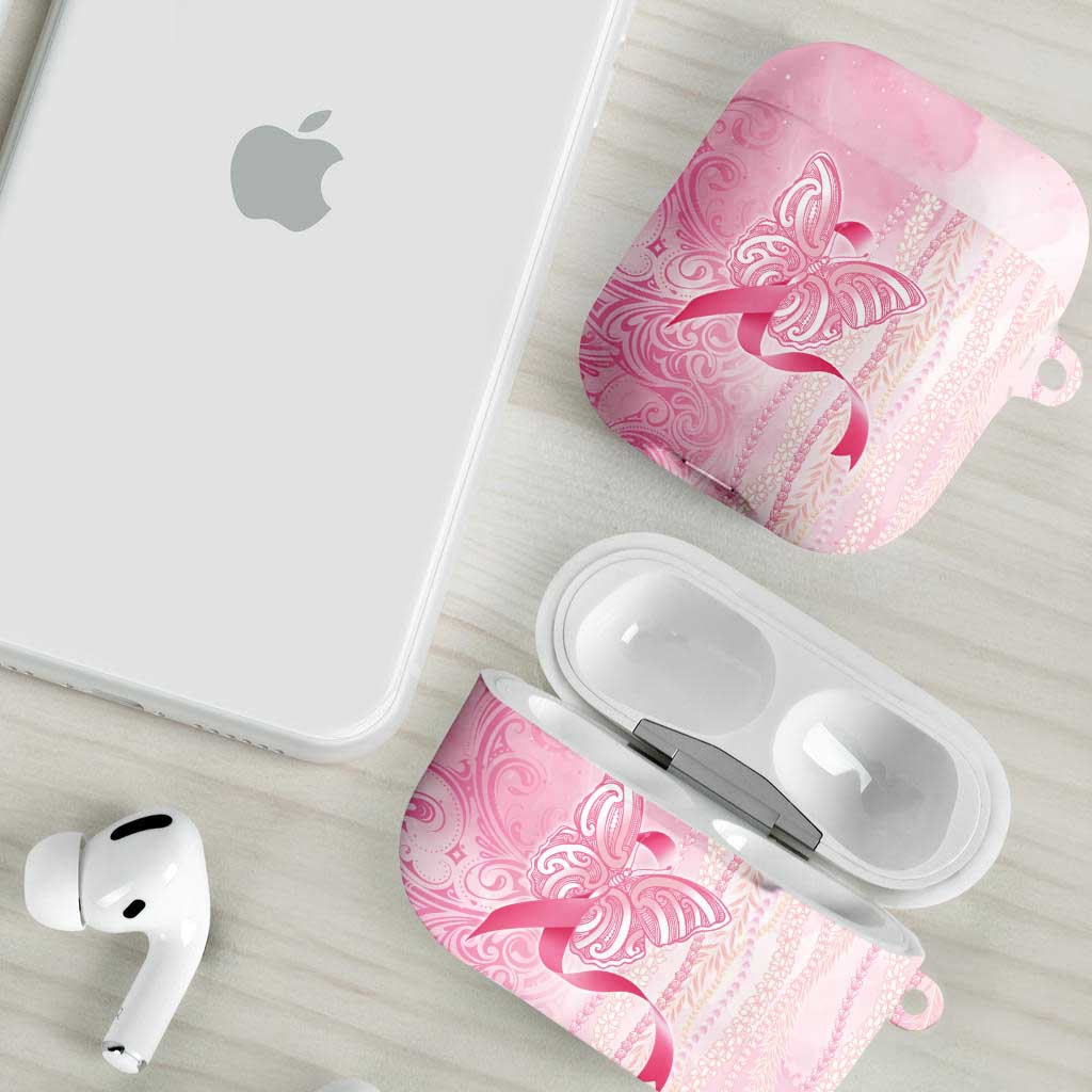Breast Cancer Awareness AirPods Case Maile Pikake Lokelani Crown Flower Lei Inspired