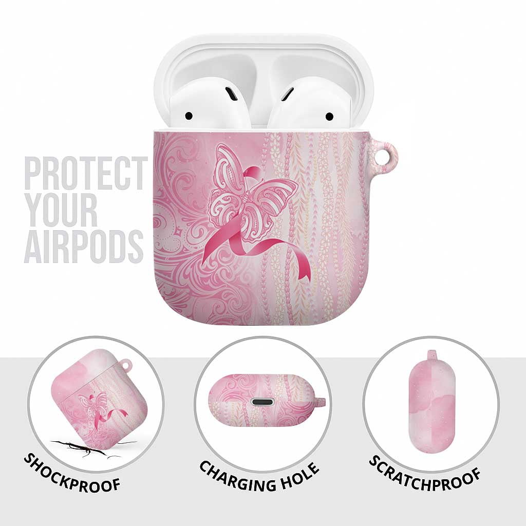 Breast Cancer Awareness AirPods Case Maile Pikake Lokelani Crown Flower Lei Inspired