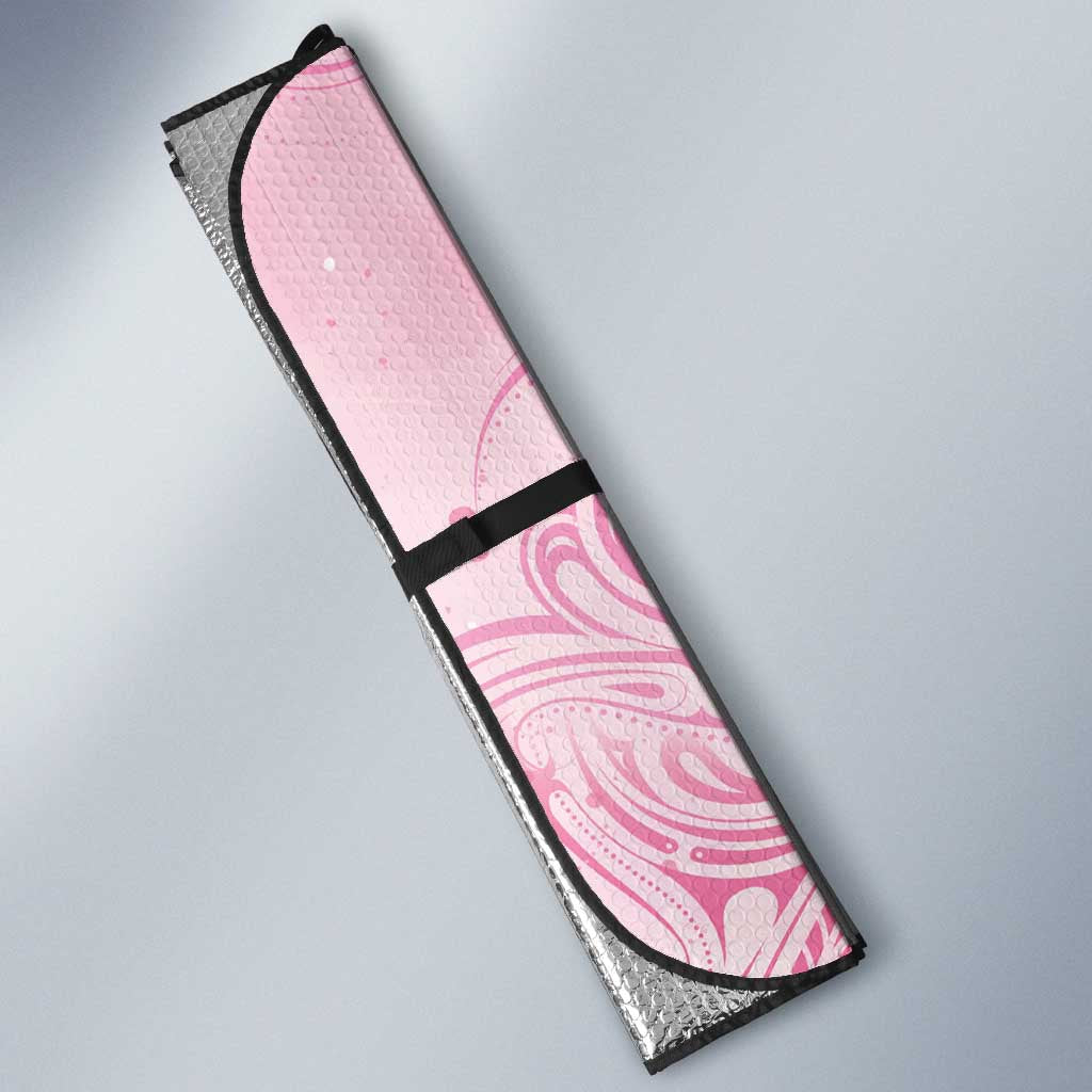 Breast Cancer Awareness Auto Sun Shade Maile Pikake Lokelani Crown Flower Lei Inspired