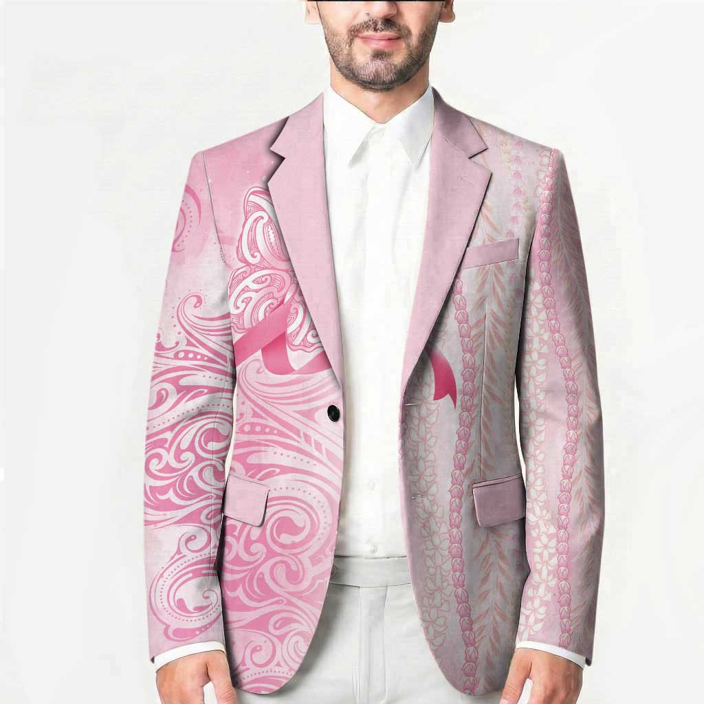 Breast Cancer Awareness Blazer Maile Pikake Lokelani Crown Flower Lei Inspired