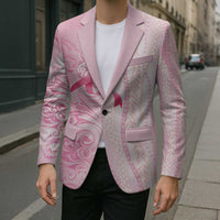 Breast Cancer Awareness Blazer Maile Pikake Lokelani Crown Flower Lei Inspired